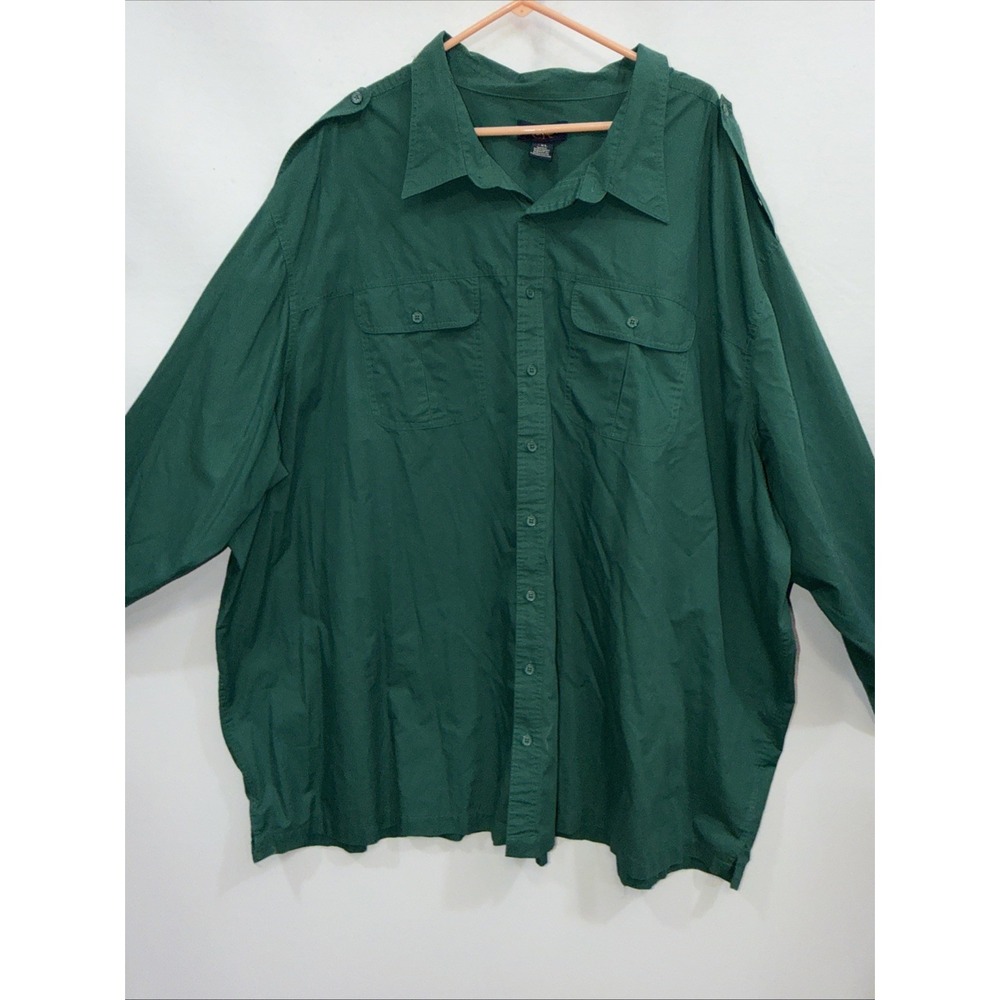 Canyon Ridge Men's‎ Big & Tall Shirt 6XL Green Button UP Long Sleeve Collar